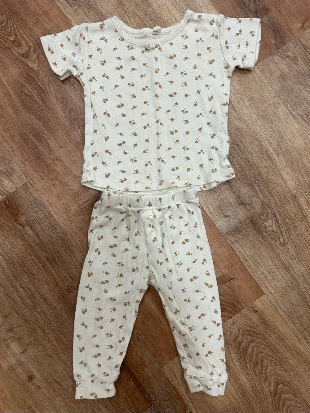 Quincy Mae Cream Floral Kids Set